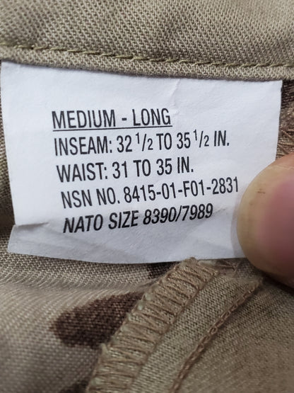 NOS Medium Long US Army Deployment Frac Combat Pants w/ Knee Pad Pockets (aa10-25jan10)