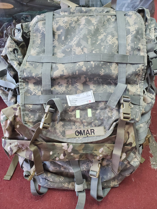 Custom Order (Omar) "Ranger Ready" ACU Large Molle II Ruck w/ The Gibson Mod w/ Name Tape & Cat Eyes