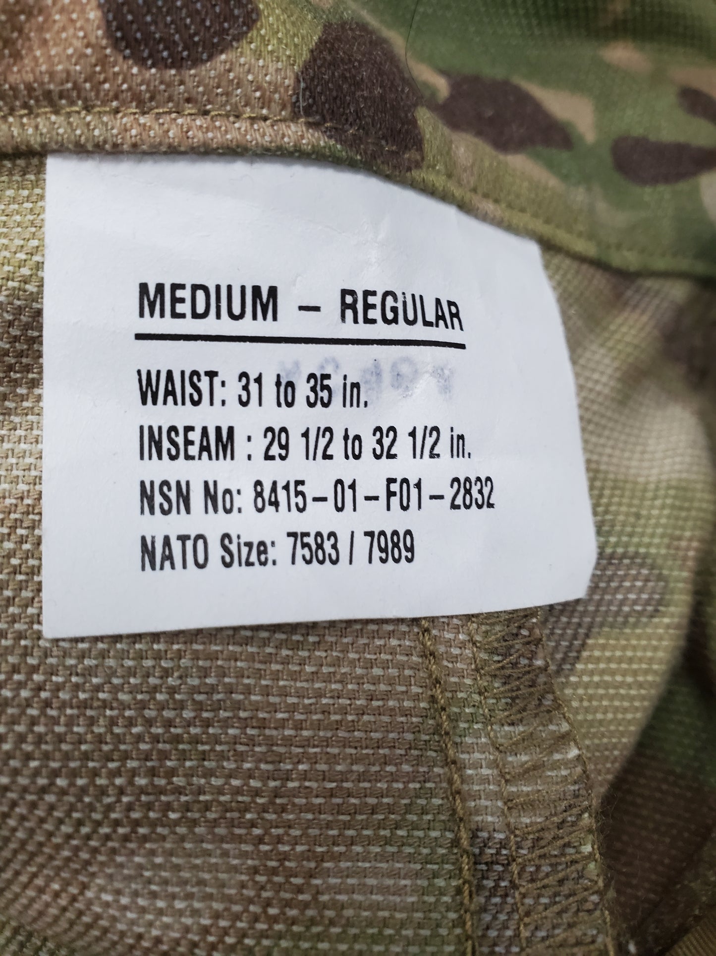 NOS Medium Regular US Army Deployment Frac Combat Pants w/ Knee Pad Pockets (aa10-25jan09)