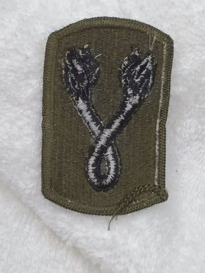 US Army 196th Infantry Brigade Subdued Patch Sew On OD Black (bu09-196IB)