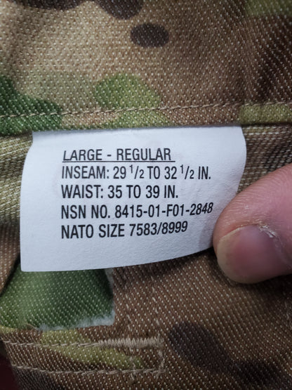 NOS Large Regular US Army Deployment Frac Combat Pants w/ Knee Pad Pockets (aa10-25jan08)