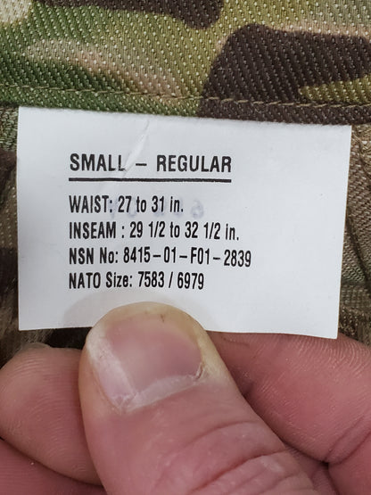 NOS Small Regular US Army Deployment Frac Combat Pants w/ Knee Pad Pockets (aa10-25jan07)