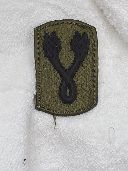 US Army 196th Infantry Brigade Subdued Patch Sew On OD Black (bu09-196IB)