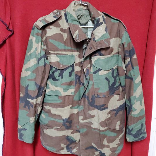 1985 Small/Regular BDU Woodland Man's Cold Weather Field Jacket (jl07E)