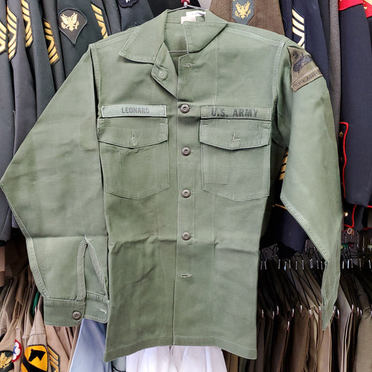 Vietnam Era 19?? 15 1/2 x 33 Man's Cotton Sateen OG 107 Shirt (j08k)