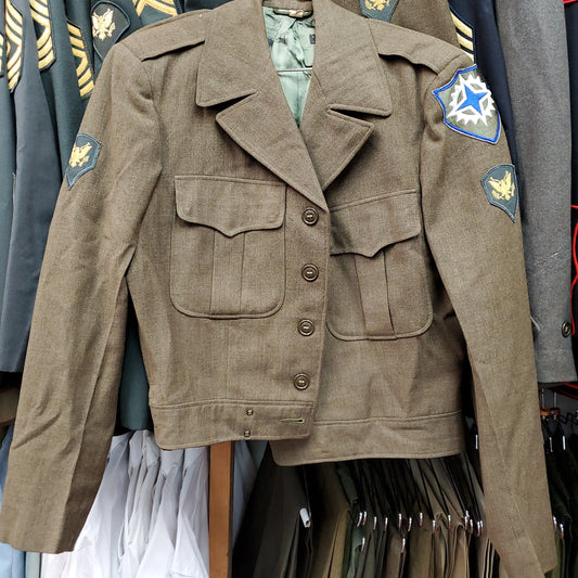 Korean War 1950s 38L US Army Wool Service Coat Vintage (j08v)