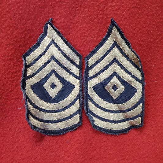 2pk Vietnam Era US Chevron Sergeant First Class Rank Male Blk/OD (v28L)