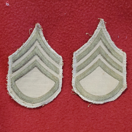 2pk US Army WWII Uniform Chevron Sergeant Male Original Khk/Khk (v41L)