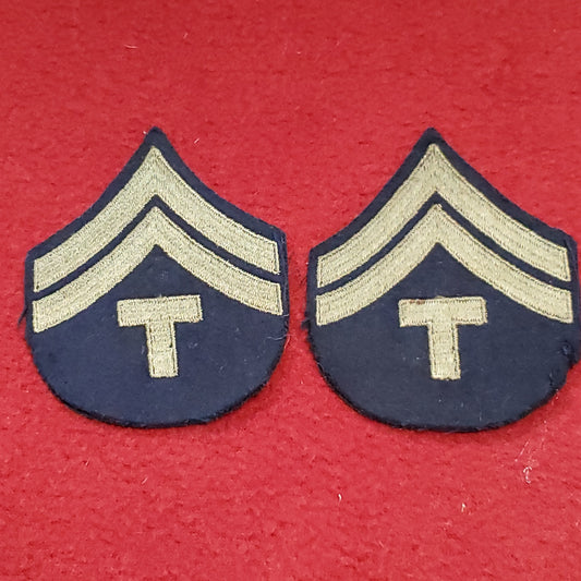 2pk US Army WWII FELT Uniform Corporal Technician Rank Male Original OD/Blk (a7j)