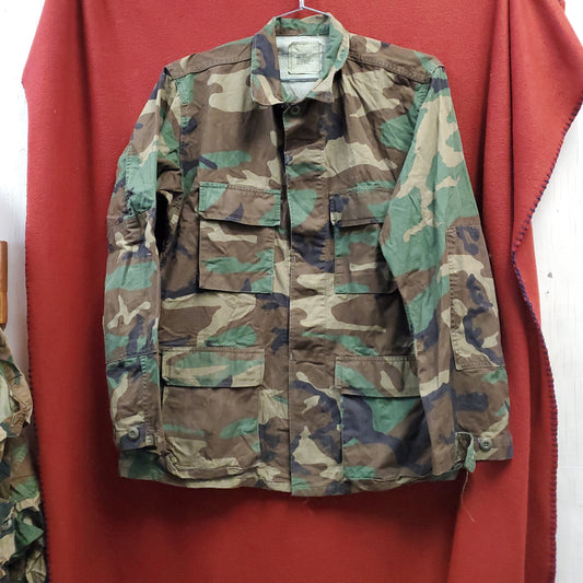 US Army Medium Regular BDU Woodland Top Jacket Excellent Condition (a10 DC4-x)