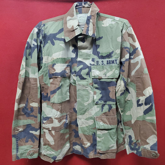 US Army Small Short BDU Woodland Camo Top Jacket Uniform (aa05-9)