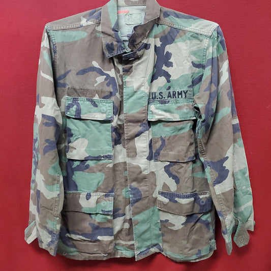 US Army Small Regular BDU Woodland Camo Top Jacket Uniform (aa05-8)