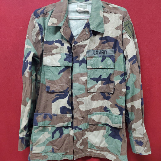 US Army Small Regular BDU Woodland Camo Top Jacket Uniform (aa05-17)