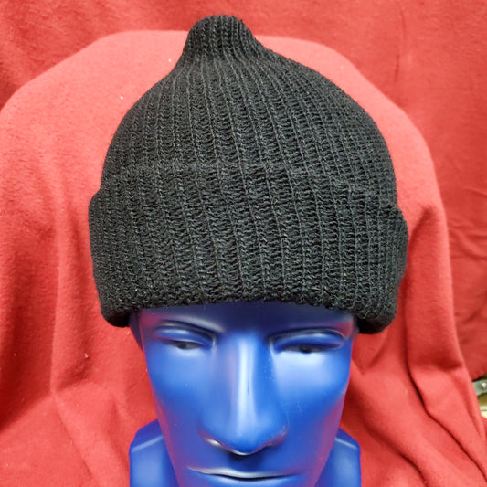 2 x Black Acrylic Knit Beanie Watch Cap (AcrStk)