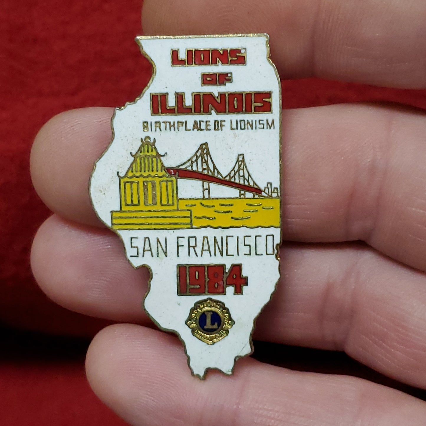 VINTAGE 1984 SAN FRANCISCO Illinois District 1-H Lions Club International Convention Pin (06o37)