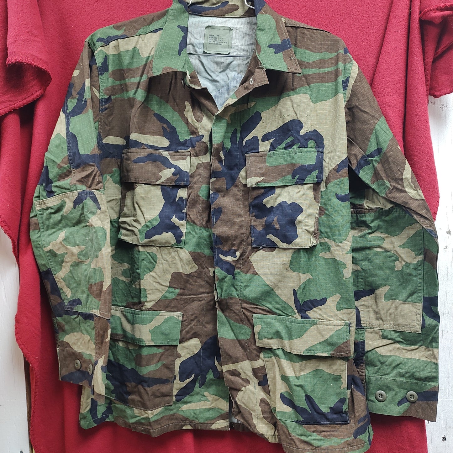 US Army MEDIUM LONG Uniform Top BDU WOODLAND Pattern (13o db14-21)