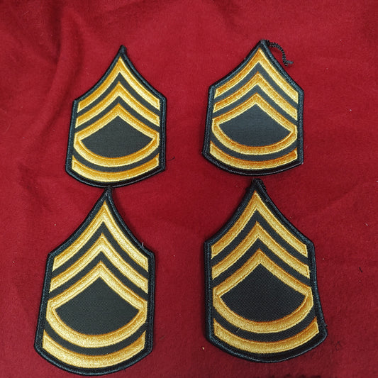 2 Pair of Female Dress Uniform SERGEANT FIRST CLASS Dress Green Sew On (05CR6)