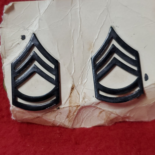 *LOT of 2* VINTAGE US Army Subdued SERGEANT 1ST FIRST CLASS Dress Pin-On Rank (16CR22)