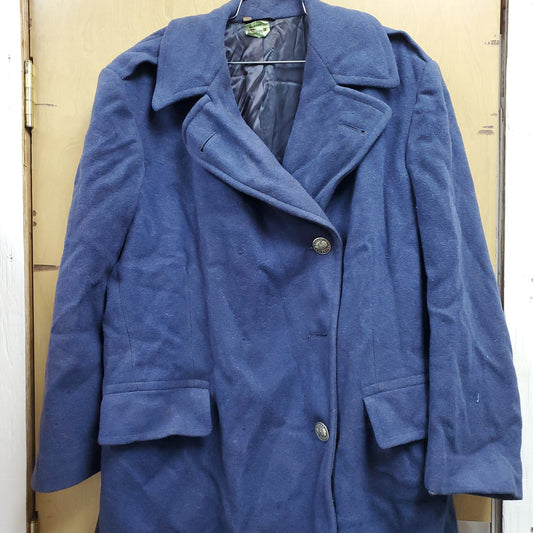 1950s US Air Force Blue 85 Wool All-Weather 41 REGULAR Men's Overcoat (04n DC8-2gt)