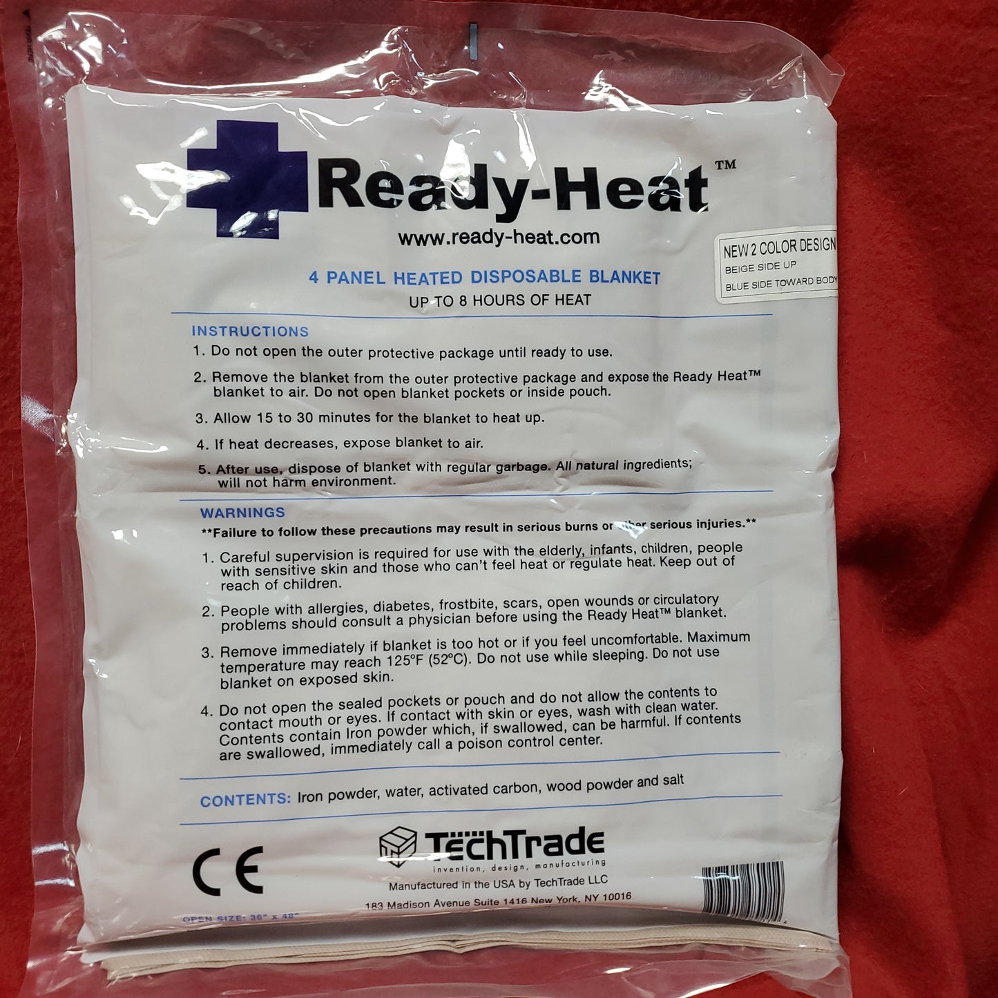 NOS READY-HEAT 4 Panel Disposable Emergency Blanket up to 8hrs (01g gsk1-MAY134)