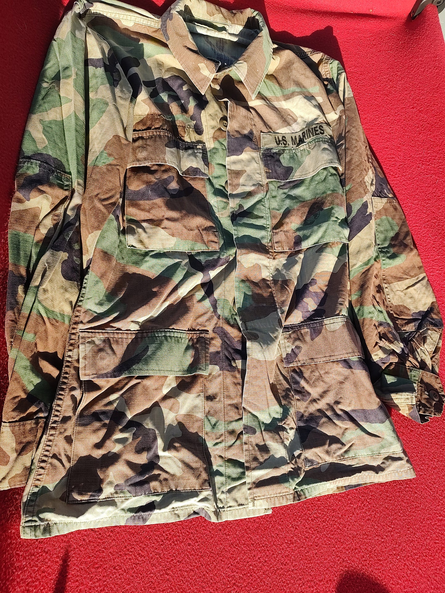 USMC Woodland Camo Blouse Size Small Long (aa09-102)