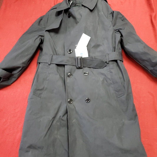 US Army 44R Black All-Weather Overcoat Dress Uniform (15cc-a6)