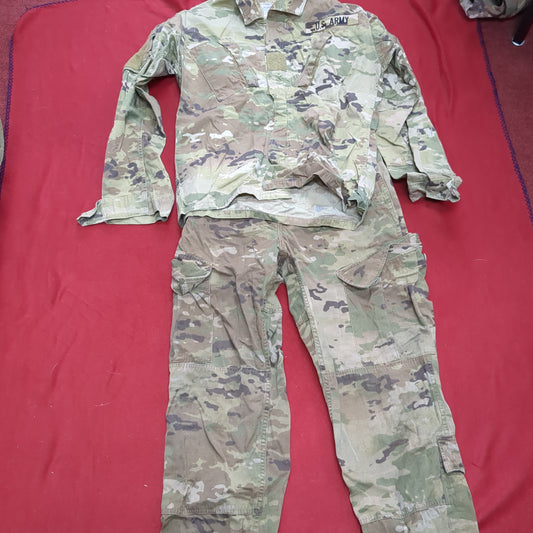 Set of US Army Small Regular Traditional OCP Camo Uniform Used (ocp4- fa16-MH345)