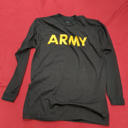 US Army Medium Black Gold Hot Weather APFU PT Uniform Long-Sleeve Shirt (fb07-MH589)