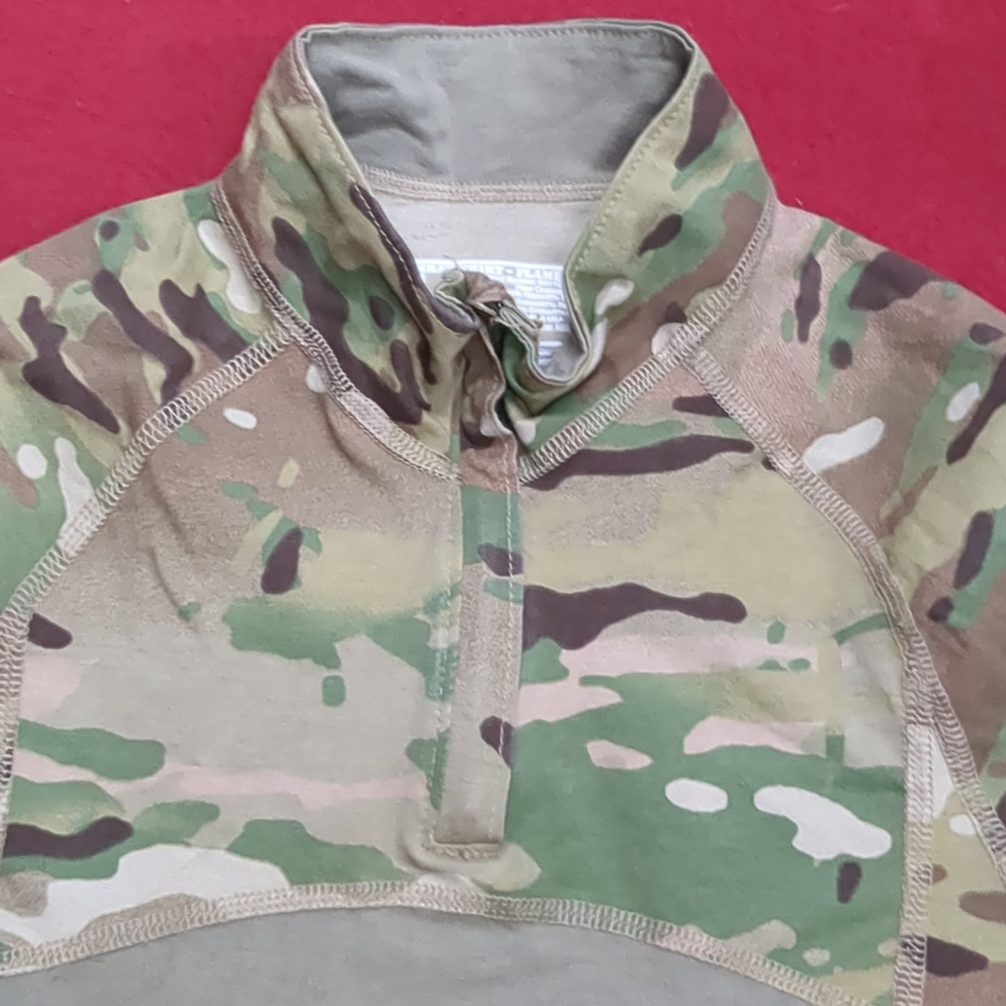 US Army Medium 1/4 Quarter Zip Type 2 Combat OCP Multicam FRAC Top Shirt (cso- fa10-MH621)