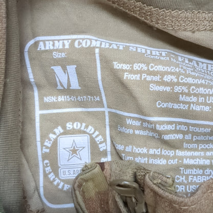 US Army Medium 1/4 Quarter Zip Type 2 Combat OCP Multicam FRAC Top Shirt (cso- fa10-MH622)