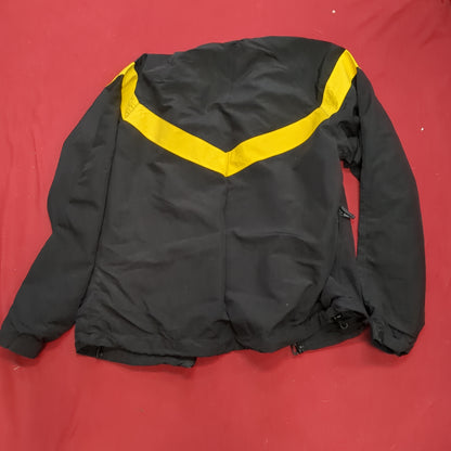 US Army Small Regular PT Jacket Black Gold APFU Uniform Good Condition (fb07-MH661)