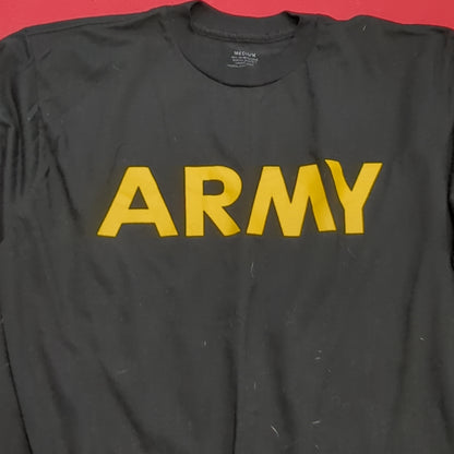 US Army Medium Black Gold Hot Weather APFU PT Uniform Long-Sleeve Shirt Excellent Condition (fb07-MH728)