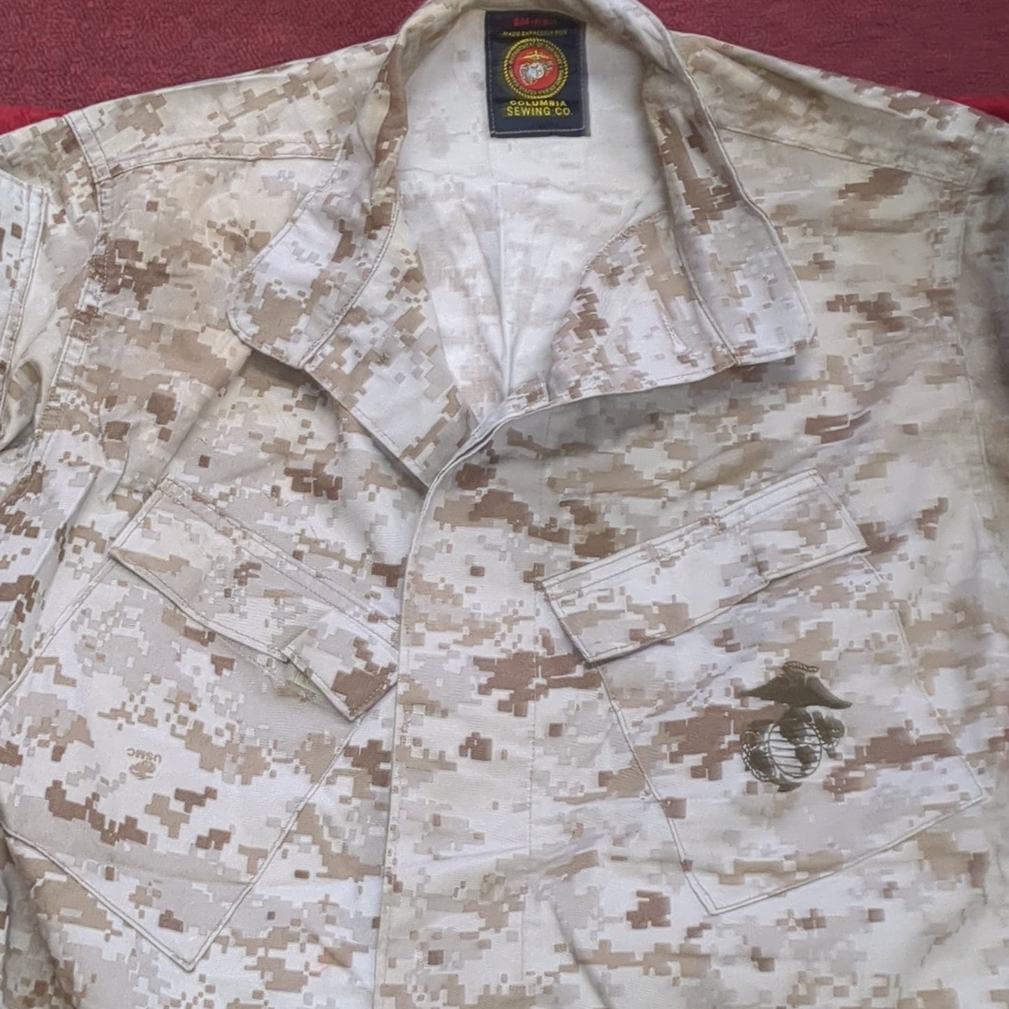 USMC Marine Corps Small Regular COMBAT SHIRT & PANTS Desert Marpat Camo (15s- (ab06-APR45)