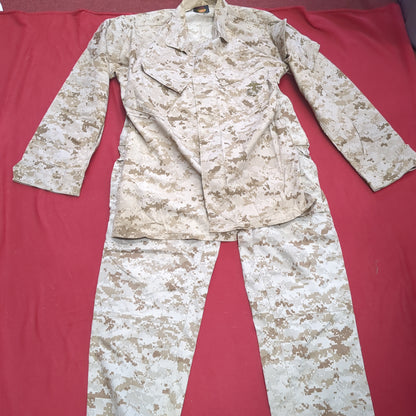 USMC Marine Corps Small Long COMBAT SHIRT & PANTS Desert Marpat Camo (15s- (ab06-APR46)