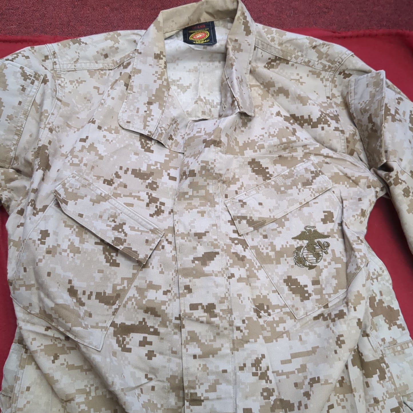 USMC Marine Corps Small Long COMBAT SHIRT & PANTS Desert Marpat Camo (15s- (ab06-APR46)