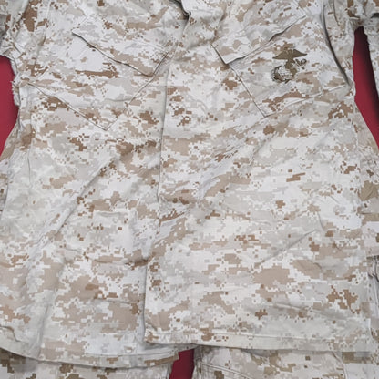 USMC Marine Corps Small Reg Top/Medium Reg Pants COMBAT SHIRT & PANTS Desert Marpat Camo (fb01-APR48)