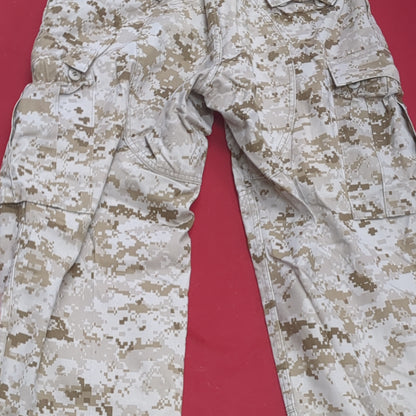 USMC Marine Corps Small Reg Top/Medium Reg Pants COMBAT SHIRT & PANTS Desert Marpat Camo (fb01-APR48)