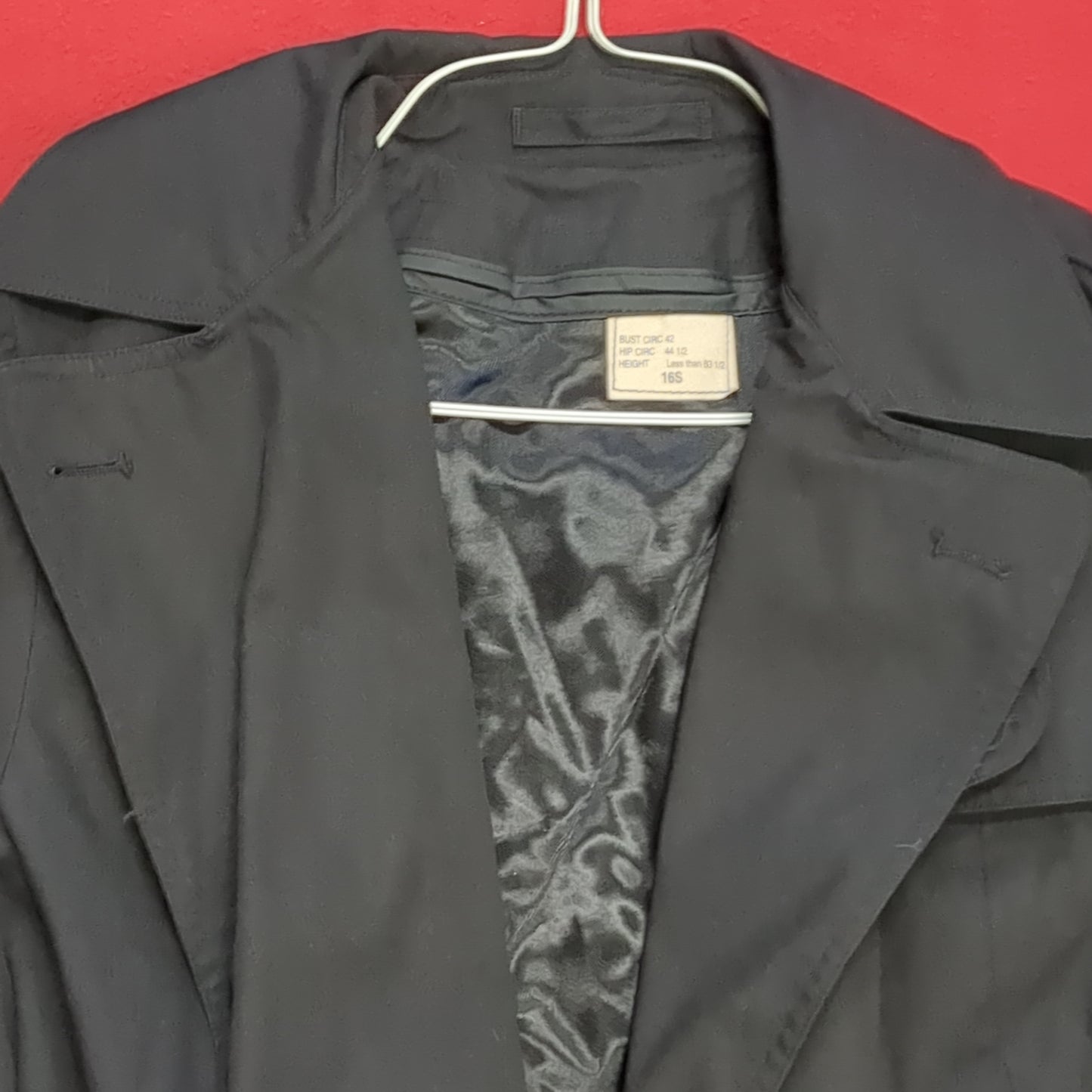 US Army 16S short All-Weather Black Trench Over Coat (j25-APR91)