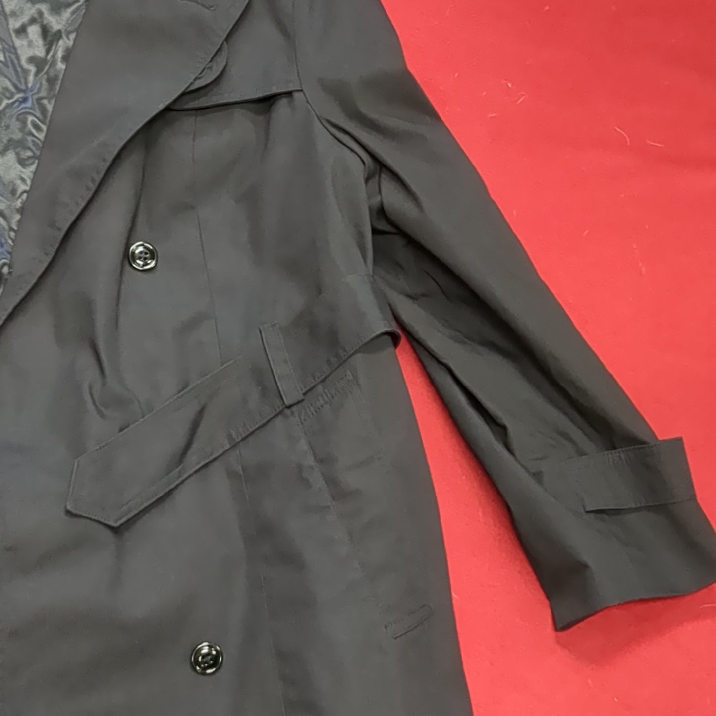 US Army 16S short All-Weather Black Trench Over Coat (j25-APR91)