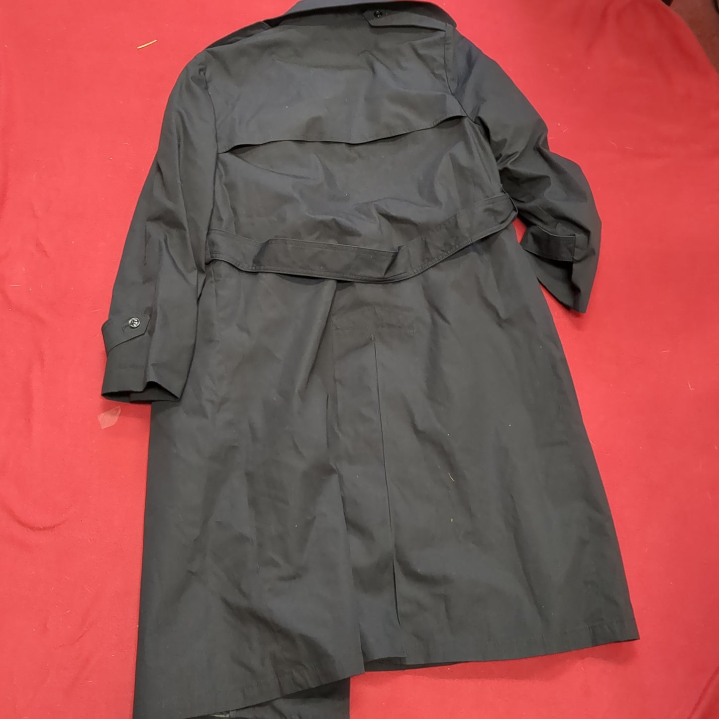 US Army 16S short All-Weather Black Trench Over Coat (j25-APR91)