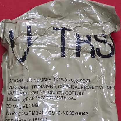 NOS MEDIUM-LONG US Army Chemical CBRN JList Pants Overgarments (cbrn-APR120)