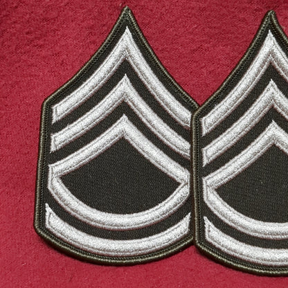 US Army AGSU Heritage Green Shoulder Rank Insignias SFC *Two sold Together* (12o-APR169)