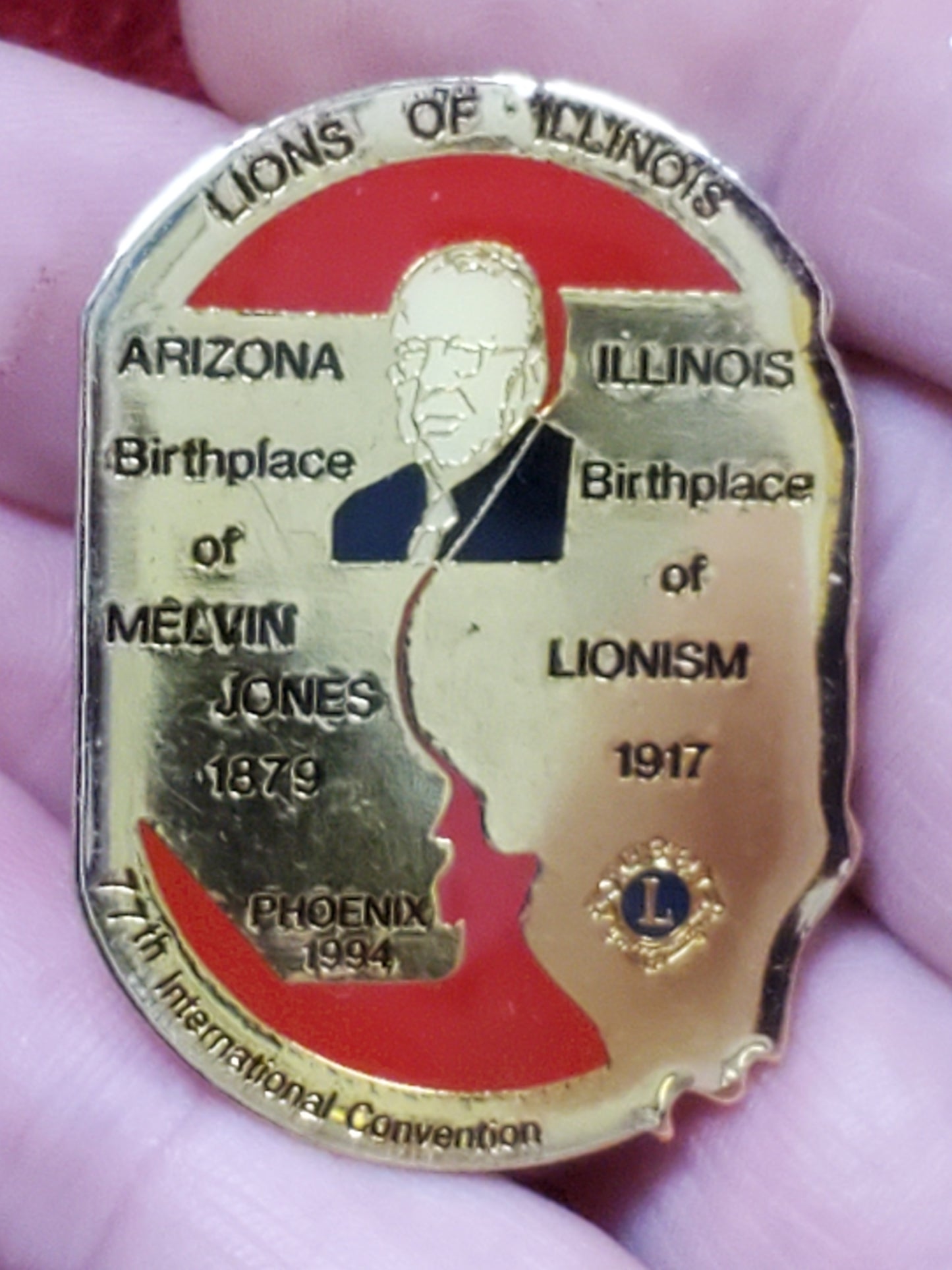 VINTAGE 1994 77th PHOENIX ARIZONA Illinois District 1-H Lions Club International Convention Pin (06o33)