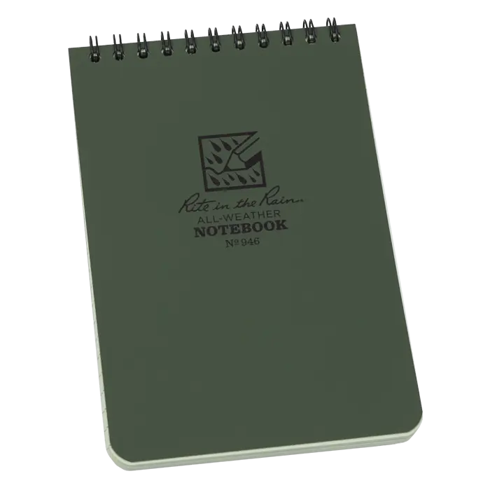 4x6 OD Olive Drab Top Spiral Pocket Rite in the Rain Notebook 4" x 6" (946)