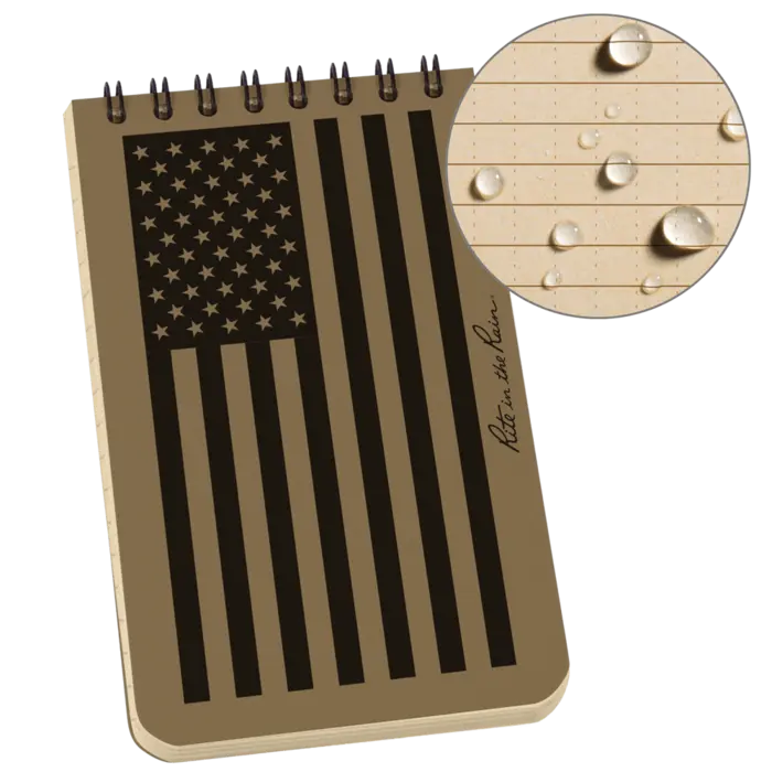 3x5 Flag Tan Top Spiral Pocket Rite in the Rain Notebook 3" x 5" (FL935T)