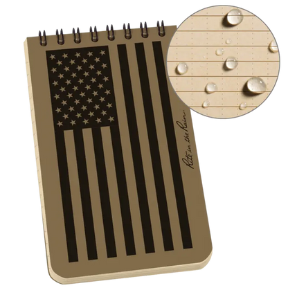 3x5 Flag Tan Top Spiral Pocket Rite in the Rain Notebook 3" x 5" (FL935T)