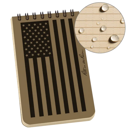 3x5 Flag Tan Top Spiral Pocket Rite in the Rain Notebook 3" x 5" (FL935T)